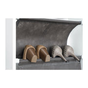 Shoe cabinet 1 mirror door white structure 51x22xh.181 cm