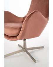 Olga armchair in velvet and antique pink metal STS