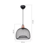 Suspension lamp black perforated metal Arenda MDL4323