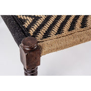 Ethnic bench in black wood KHAT TAMIL 176x86x h46 cm