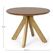 Vintage style wooden coffee table cm Ø60 - 45