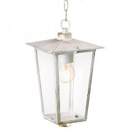 Cast Aluminum Suspension with White Gold Transparent Glass Diffusers