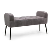 Gray design style velvet bench