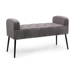 Gray design style velvet bench