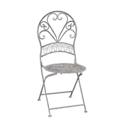 Ragusa gray round metal table set with 2 folding chairs cm ø70h76