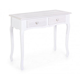 Shabby console in MDF with two drawers White CHARELENE L 90x40x h78 cm