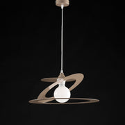 Pendant lamp in dove gray iron laser cut one light diameter 40x h18 cm