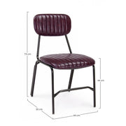 Vintage bordeaux Debbie chair in eco-leather