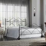Iron double bed with footboard SABRINA Black 166x208x h128 cm