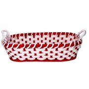 Oval red wicker basket cm45x35h12