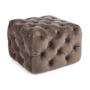Pouf in dove gray velvet EVAN S 62x62x h46 cm