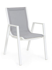 White Pelagius chair with armrests