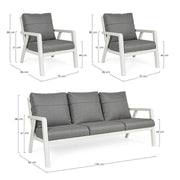 3 pcs lounge set with Truman Lunar cushions