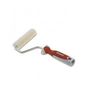 Professional mini roller with short handle in high quality brown colour, perfect for precision work.