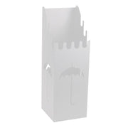 Squared white metal umbrella stand cm15,5x15,5h49