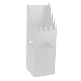 Squared white metal umbrella stand cm15,5x15,5h49