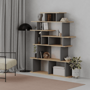 Apollon design bookcase in oak and anthracite