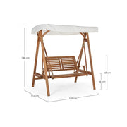 2-seater rocking chair 185x112x188h cm