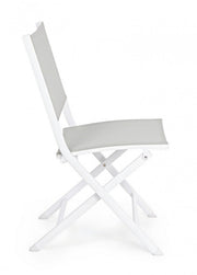 Outdoor chair in aluminum White Gray ELIN 47x57x h88 cm