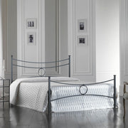 Iron double bed with black footboard CONCA 166x208x h117 cm