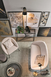 Aiko Velvet white velvet metal armchair 80 x 76 x 75 cm