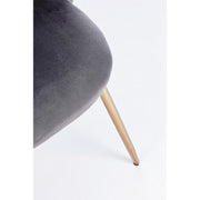 Gray velvet chair with gold legs