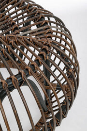 DORADAL brown rattan outdoor coffee table pouf diameter 65x h44 cm