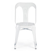 Contemporary style chair in white steel MINNEAPOLIS 44x53x h83 cm