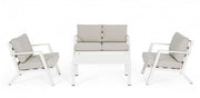 4-piece outdoor set Harley lounge with white cushions