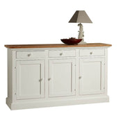 Shabby chic sideboard 3 doors and 3 drawers 165x46x94 white