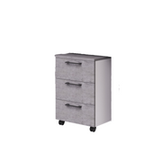 Office 3-Drawer Mobile Lockable Cabinet in Cement Color H40x58x55cm