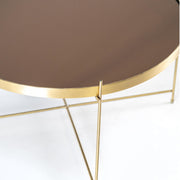Black metal glass table 70 x 70 x h 40 cm