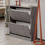 Gray Retro Flip Shoe Cabinet 73 x 26 x 82.5 cm
