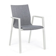 Stackable white gray outdoor garden chair