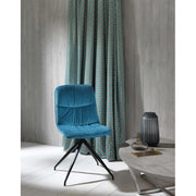 Chair in petrol green velvet effect microfiber fabric 43x38xh. 86.5 cm