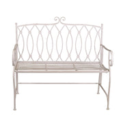Ragusa white metal outdoor bench 104x 55 x h90 cm