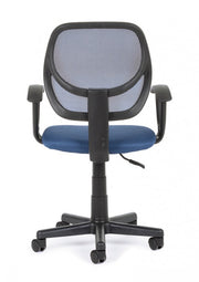Blue office chair with armrests