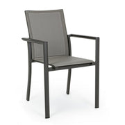 Chair with armrests Anthracite Beige KONNOR 56,2x60x h88 cm
