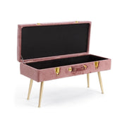 Velvet bench with container Polina Antique Pink 80x34x h42 cm
