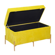 Yellow velvet bench cm78x40h45