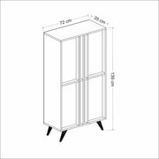 High sideboard 4 anthracite walnut doors 72x35x139h cm