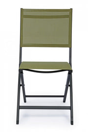Outdoor chair in aluminum Anthracite Green ELIN 47x57x h88 cm