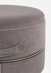 Set 2 Storage stool with velvet effect Pavlina Dark Gray