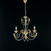 Iron chandelier Ivory Decape Gold rhinestone damask three lights 47x h60 cm