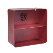 Bristol red metal shelf 2 levels square cm29,5x15h30