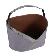 Gray and silver fabric magazine rack with handle 37x25h9/22.5 cm
