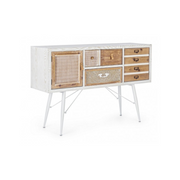 Sideboard 2 doors 2 drawers Eloise in natural wood 80h cm