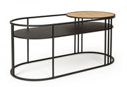 Elyot black oval steel coffee table