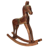 Wooden horse covered with gold metal cm40x11h46