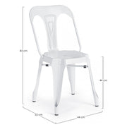 Contemporary style chair in white steel MINNEAPOLIS 44x53x h83 cm